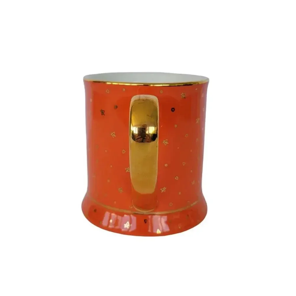 Shine Bright Like a Diamond Inspirational Coffee Mug Orange Gold Handle Gift